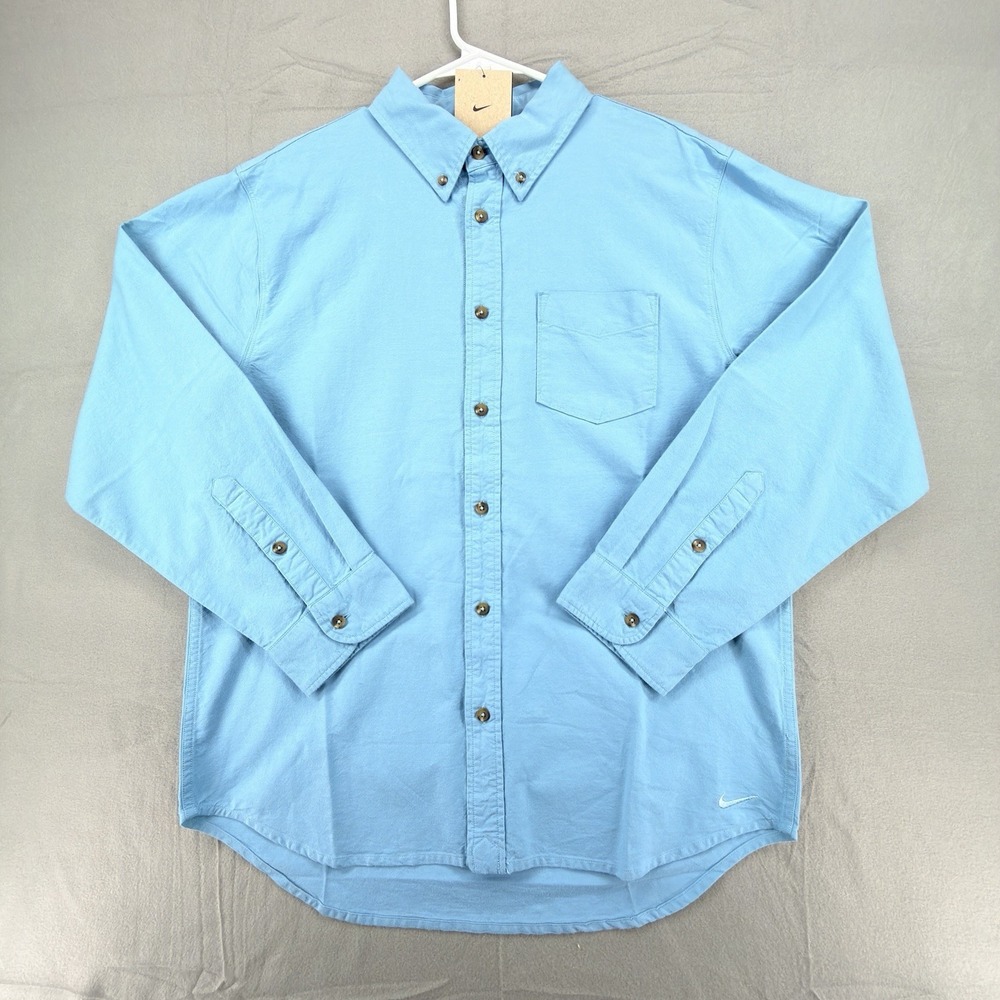NEW Nike Life Oxford Shirt Men's Small Blue Button Down Loose Fit Casual